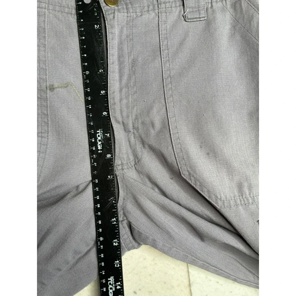 Carhartt Mens Grey Ripstop Cargo Work Pants Size Medium Elastic Waist Utility